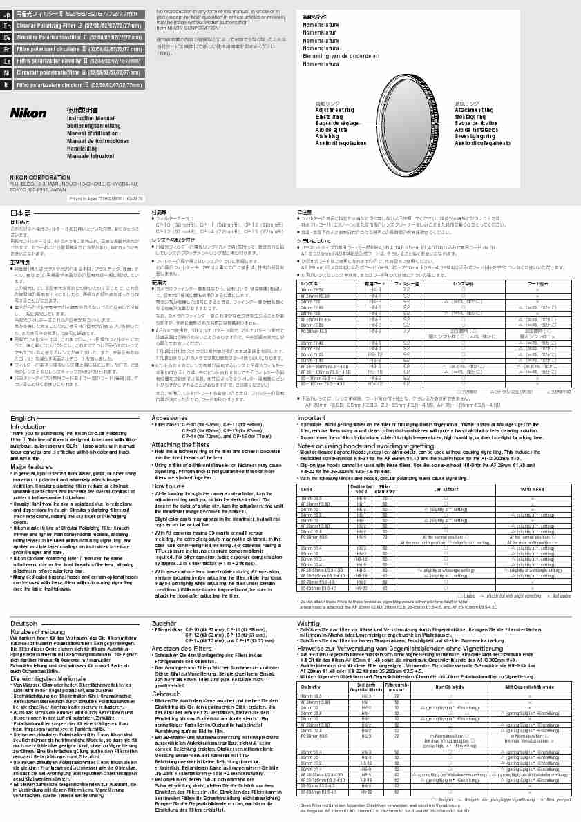 Nikon Camera Accessories Circular Polarizing Filter @ (525862677277mm)-page_pdf
